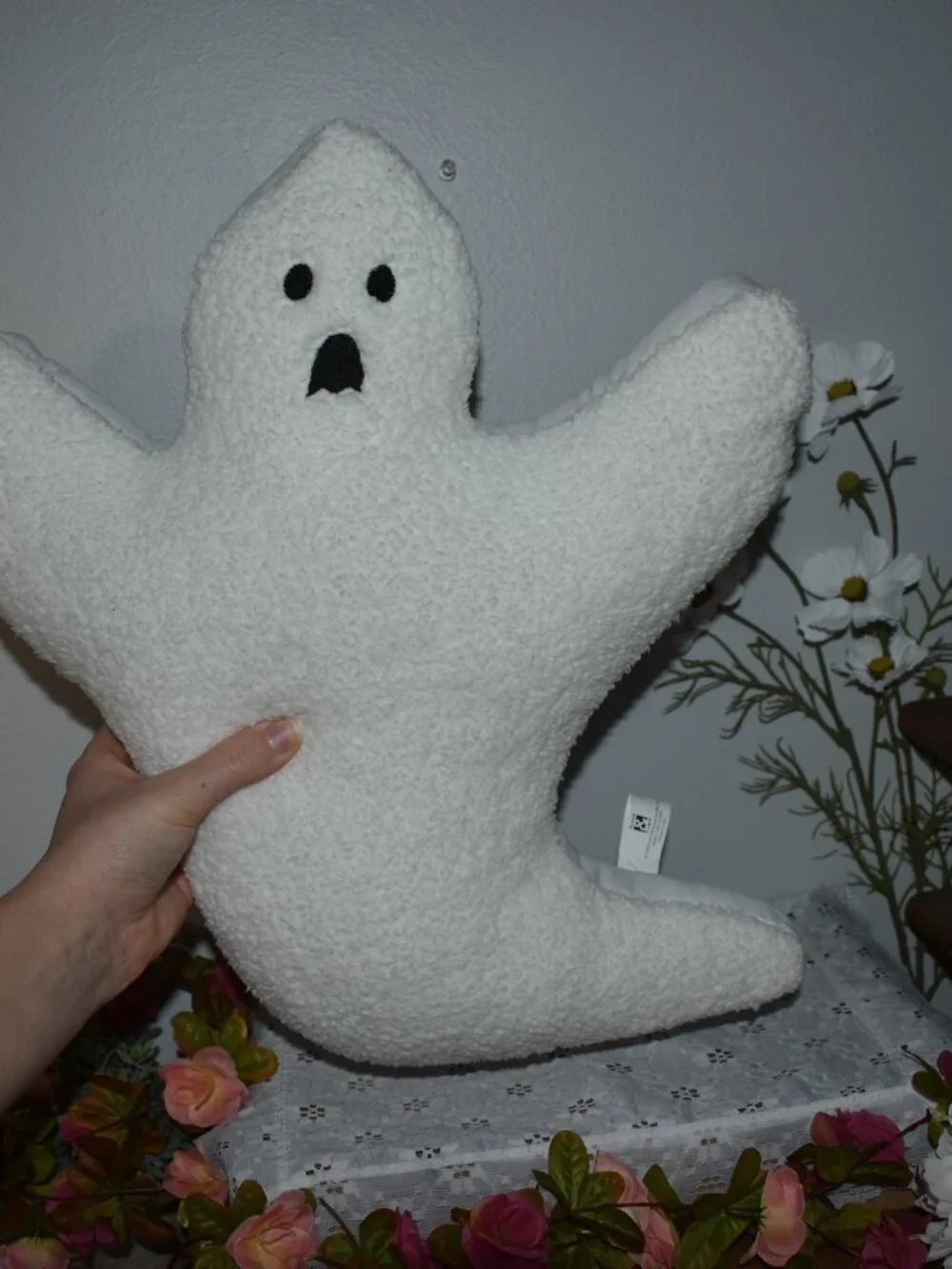 Place and Time Joann Spooky White Ghost Throw Pillow Fall Halloween Decor